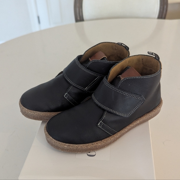 Childrenchic | Leather School Rip-tape Booties in Blue - Picture 4 of 4